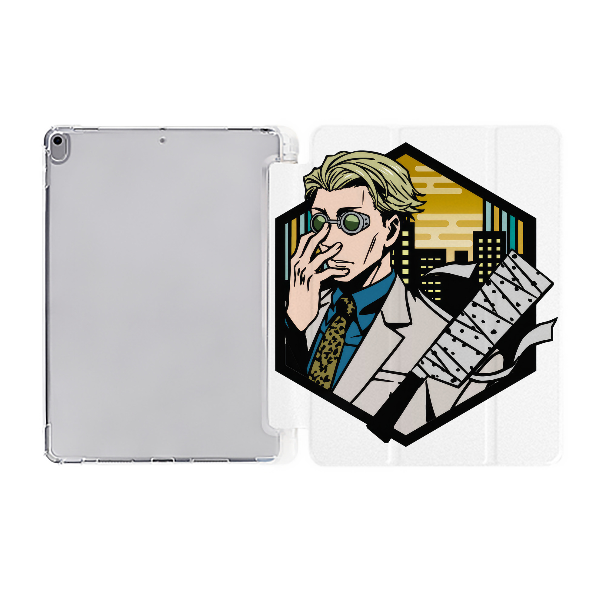 （画像用） 呪術廻戦 Jujutsu Kaisen IPad ケース ペン収納付き 三つ折りスタンド PUレザー×シリコン 対応機種9.5/10.5/10.9インチ